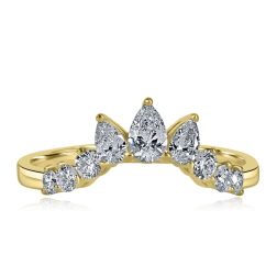 0.60 TCW Diamond Guard Enhancer Lab Grown Wedding Band 14k Yellow Gold