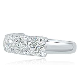 Round Brilliant Cut Natural Diamond Wedding Band 14k White Gold (3.53 TCW)