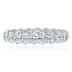 Oval Cut Lab Grown Diamond Eternity Band 14k White Gold (3.75 - 4.75 ctw)