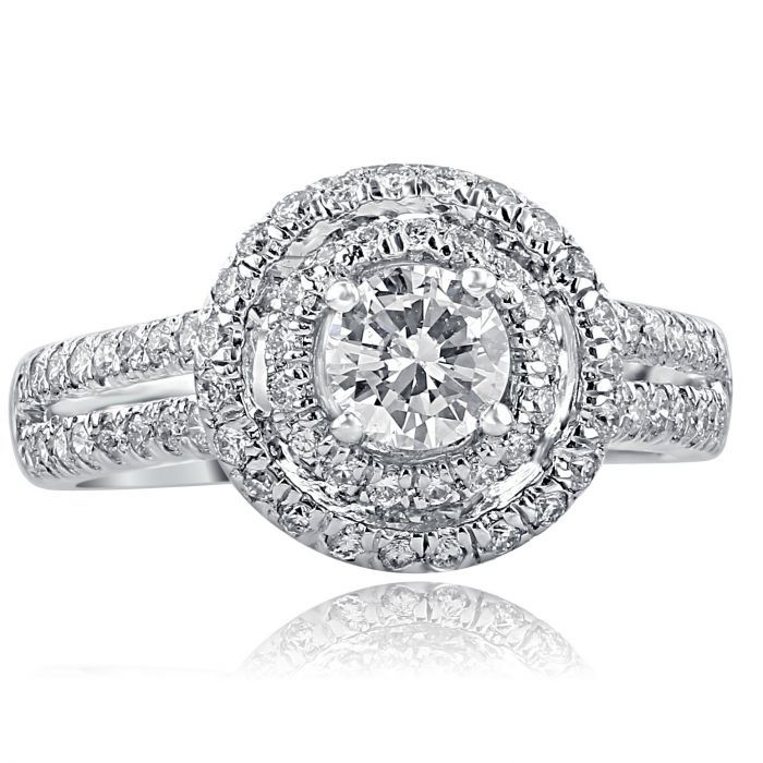 1.25 CT Round Solitaire Diamond Engagement Ring 14k Solid White Gold 
