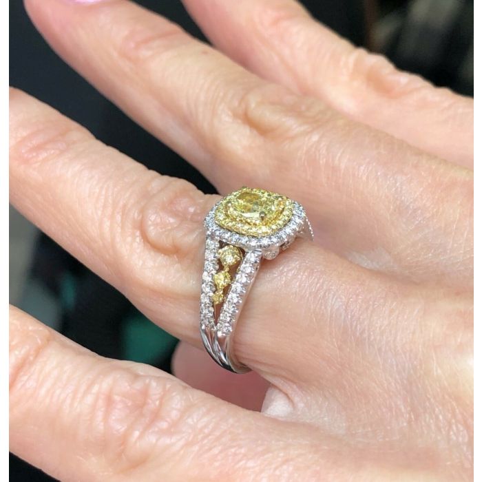 Certified 2.65Ct White Cushion Diamond Engagement Wedding Ring in 14k White Gold 