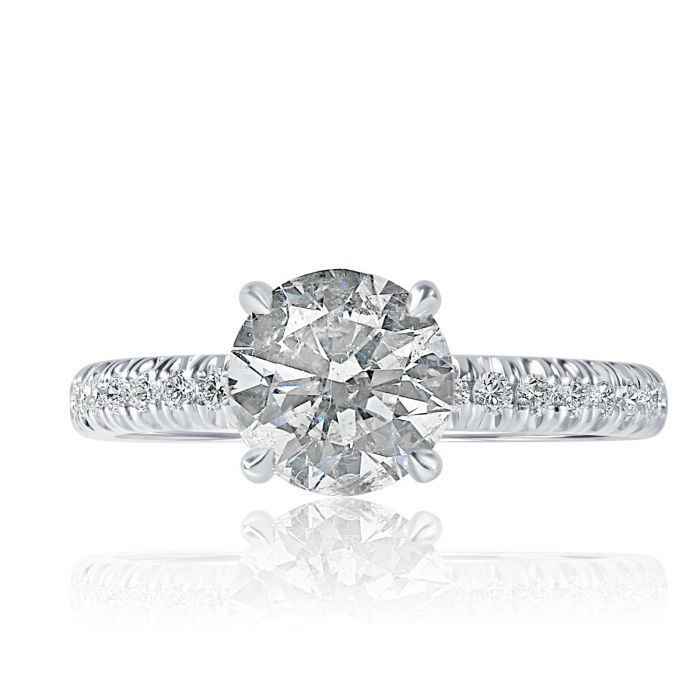 Vintage Wedding Ring 2.00Ct Round White Solitaire Diamond Real 14K White Gold 