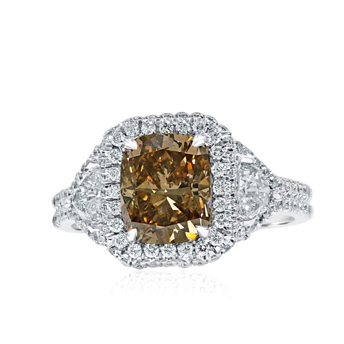 10 Ct Fancy Blue Cushion Diamond Engagement Ring White Gold Finish 