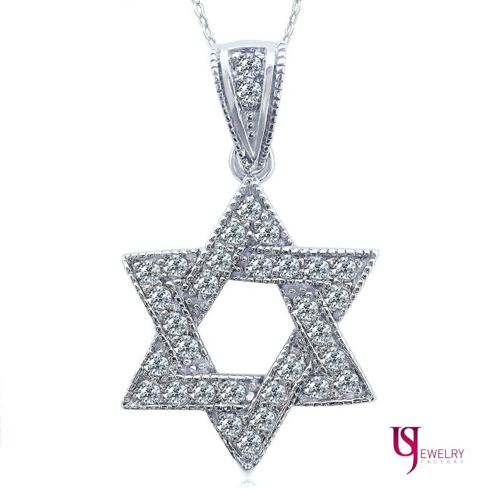 Diamond Star Magen David Pendant 
