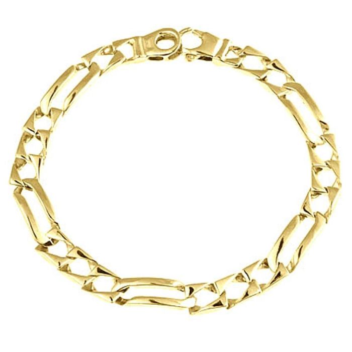 14kt Solid Yellow Gold Handmade Mens Nugget Bracelet 6.5 mm 15 grams 8 inch